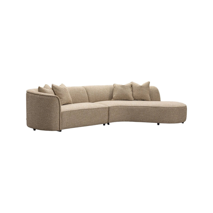 Sofa Romero mit Ottomane rechts und flammhemmendem Bezug in sand tweed, 303x178 cm von Richmond Interiors – Bild 1