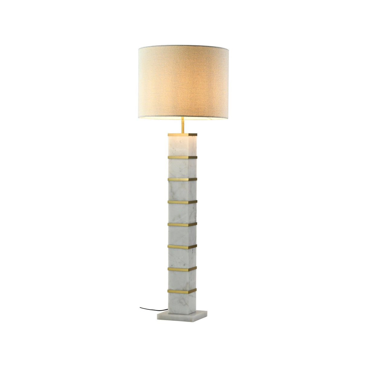 Stehlampe Celinae in weiß aus Eisen und Marmor mit Lampenschirm, 50x50x152 cm von Richmond Interiors – Produktbild 1