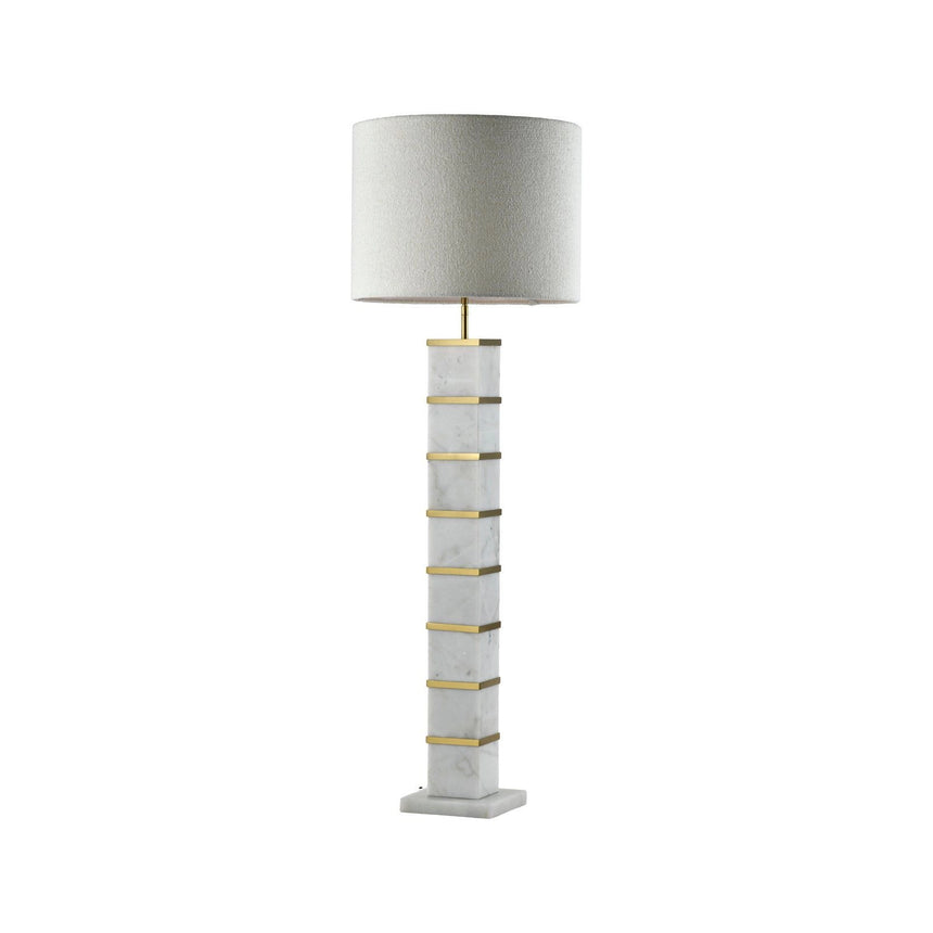 Stehlampe Celinae in weiß aus Eisen und Marmor mit Lampenschirm, 50x50x152 cm von Richmond Interiors – Produktbild 2