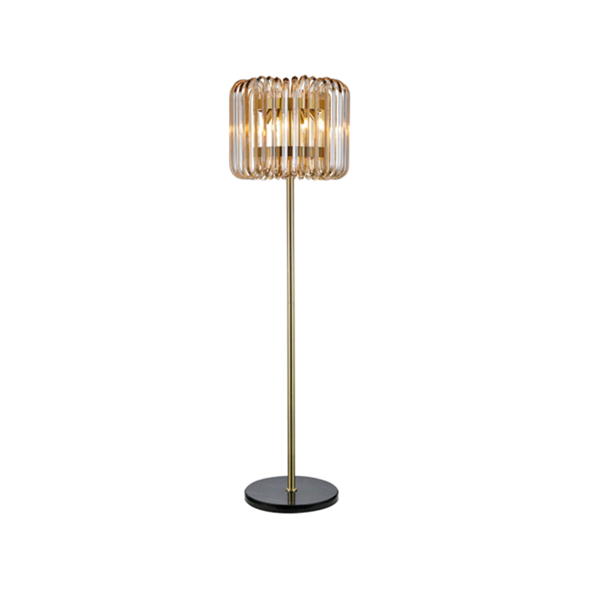 Stehlampe Channa in kupfer aus Marmor und Glas, 49,5x49,5x170 cm von Richmond Interiors – Produktbild 1