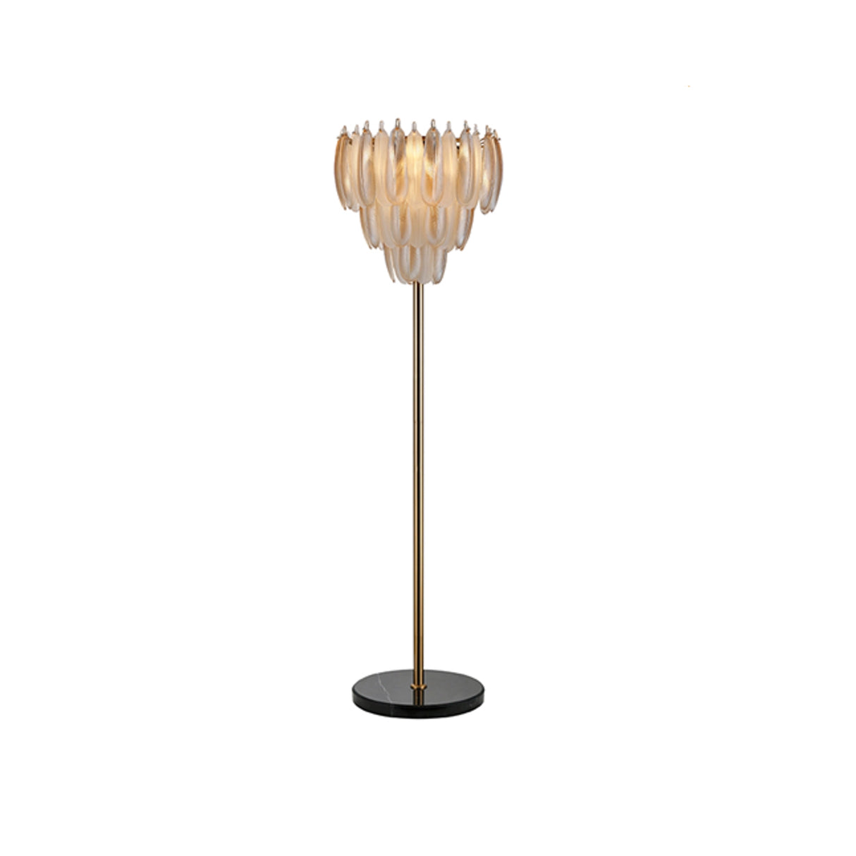 Stehlampe Chloe in brass antique aus Marmor und Glas, 50x50x168 cm von Richmond Interiors – Produktbild 1