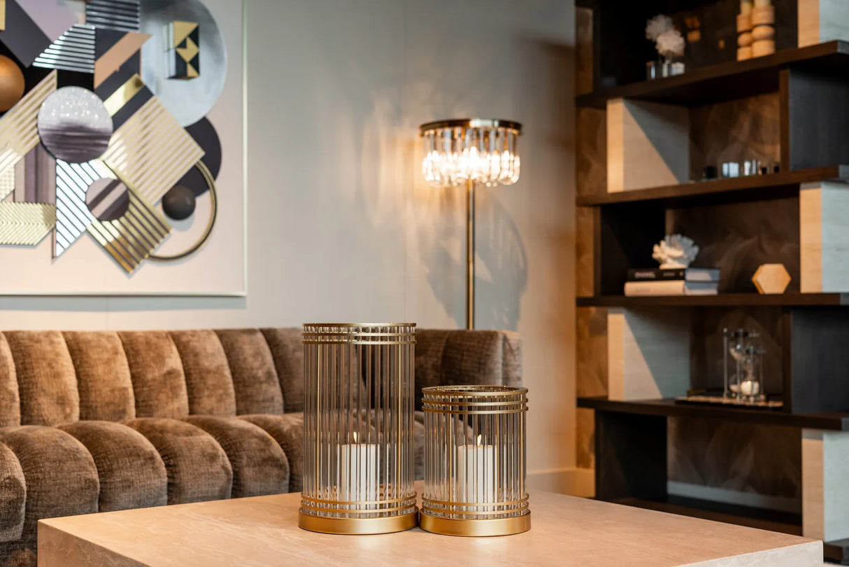 Stehlampe Dagmar in kupfer aus Glas und Marmor, 40x40x150 cm von Richmond Interiors – Produktbild 4