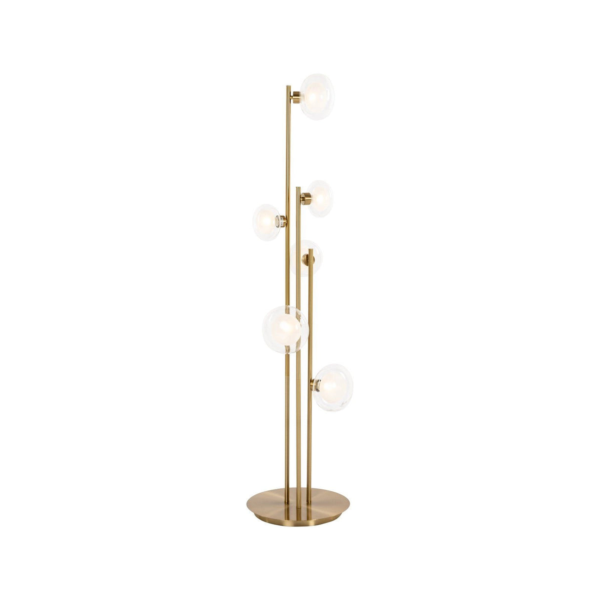 Stehlampe Luva in brushed gold aus Eisen und Glas, 33x33x140 cm von Richmond Interiors – Produktbild 1