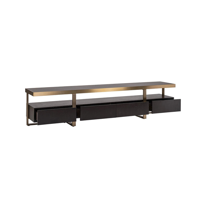 TV-Schrank Alexander Jones aus Eichenfurnier in charcoa, 220x40x49 cm von Richmond Interiors – Produktbild 4