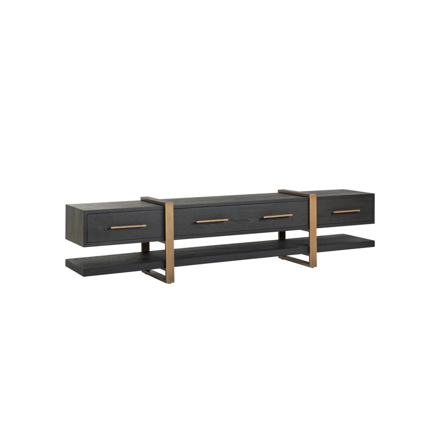 TV-Schrank Cambon aus Eichenfurnier in dark coffee, 240x45x55 cm von Richmond Interiors – Produktbild 1