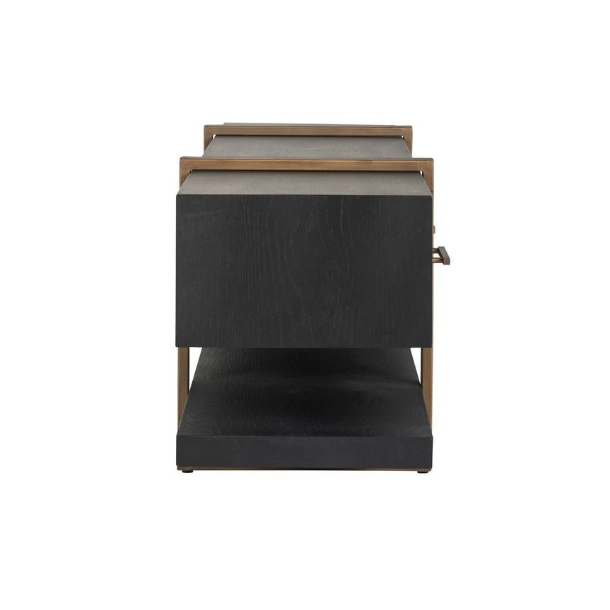 TV-Schrank Cambon aus Eichenfurnier in dark coffee, 240x45x55 cm von Richmond Interiors – Produktbild 3