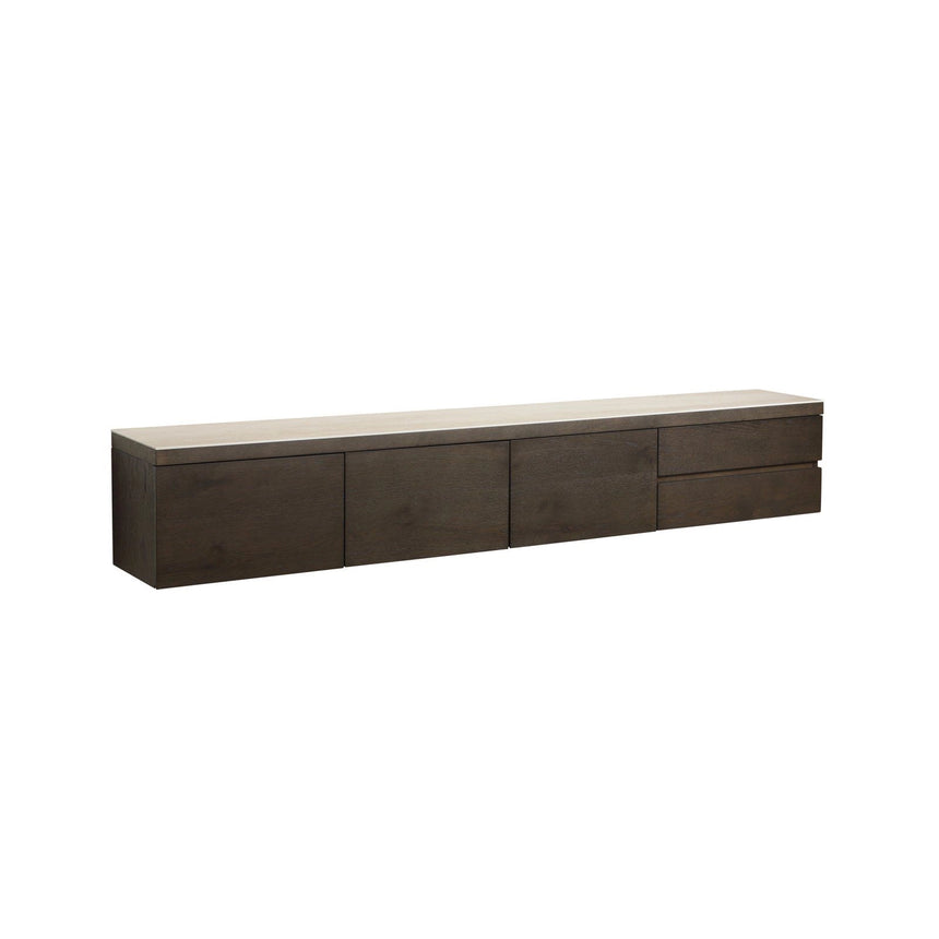 TV-Schrank Lachance aus Eichenfurnier in braun, 220x30x35 cm von Richmond Interiors – Produktbild 1