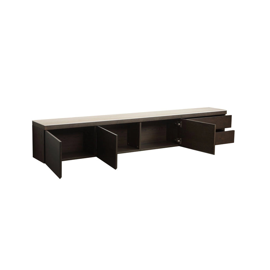 TV-Schrank Lachance aus Eichenfurnier in braun, 220x30x35 cm von Richmond Interiors – Produktbild 3