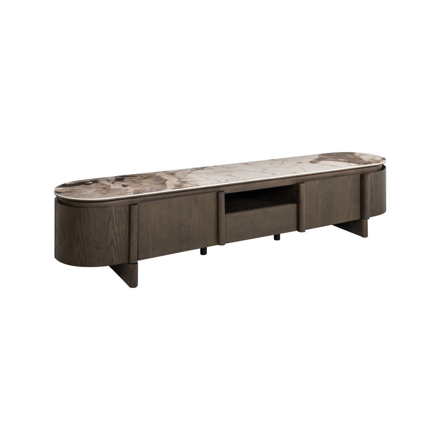 TV-Schrank Langford in braun mit Keramikplatte, 220x45 cm von Richmond Interiors – Produktbild 1