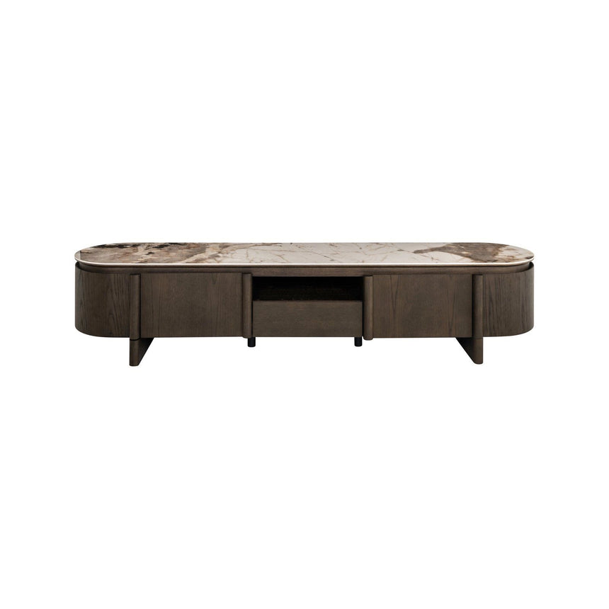 TV-Schrank Langford in braun mit Keramikplatte, 220x45 cm von Richmond Interiors – Produktbild 2