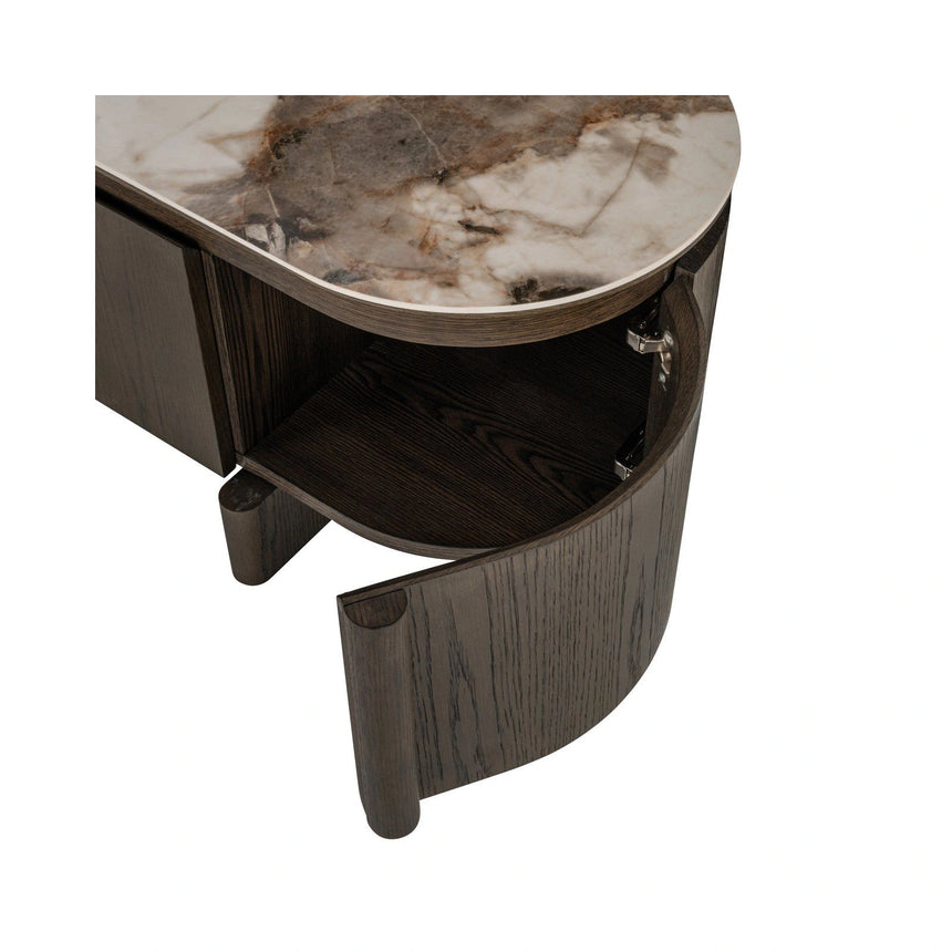 TV-Schrank Langford in braun mit Keramikplatte, 220x45 cm von Richmond Interiors – Produktbild 3