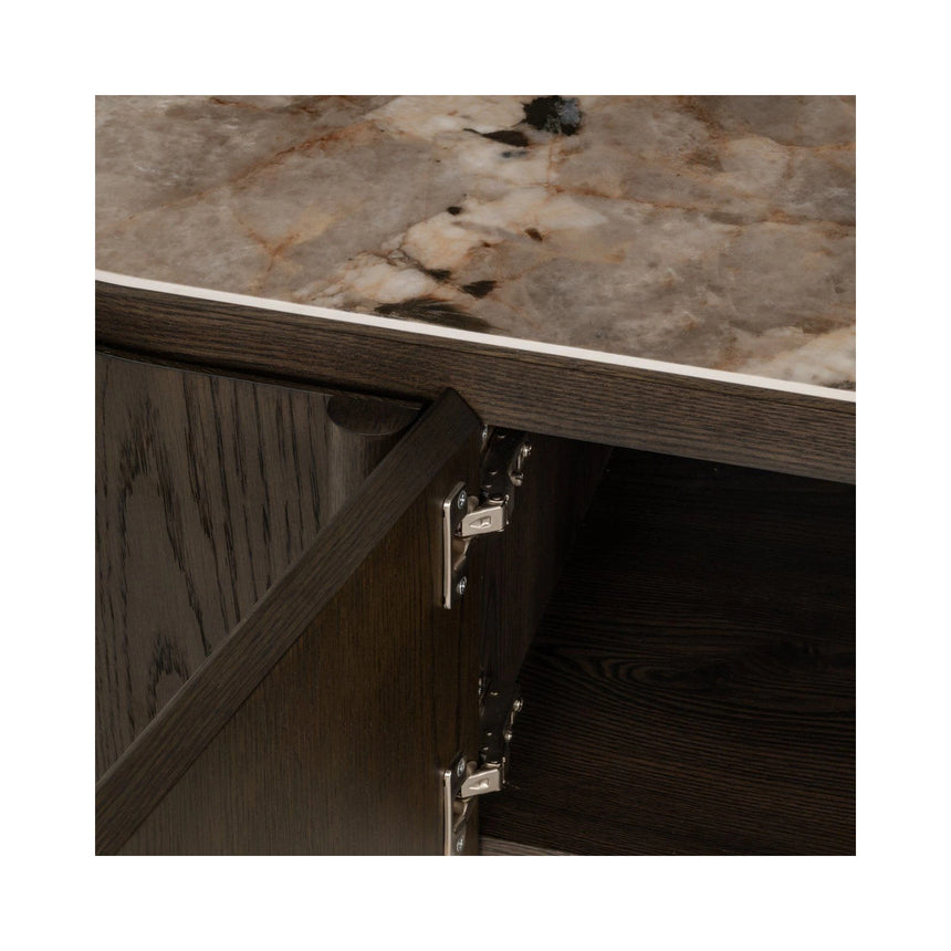 TV-Schrank Langford in braun mit Keramikplatte, 220x45 cm von Richmond Interiors – Produktbild 5