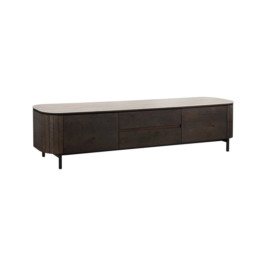 TV-Schrank Ritz aus Eichenfurnier in braun, 200x44,5x46,5 cm von Richmond Interiors – Produktbild 1