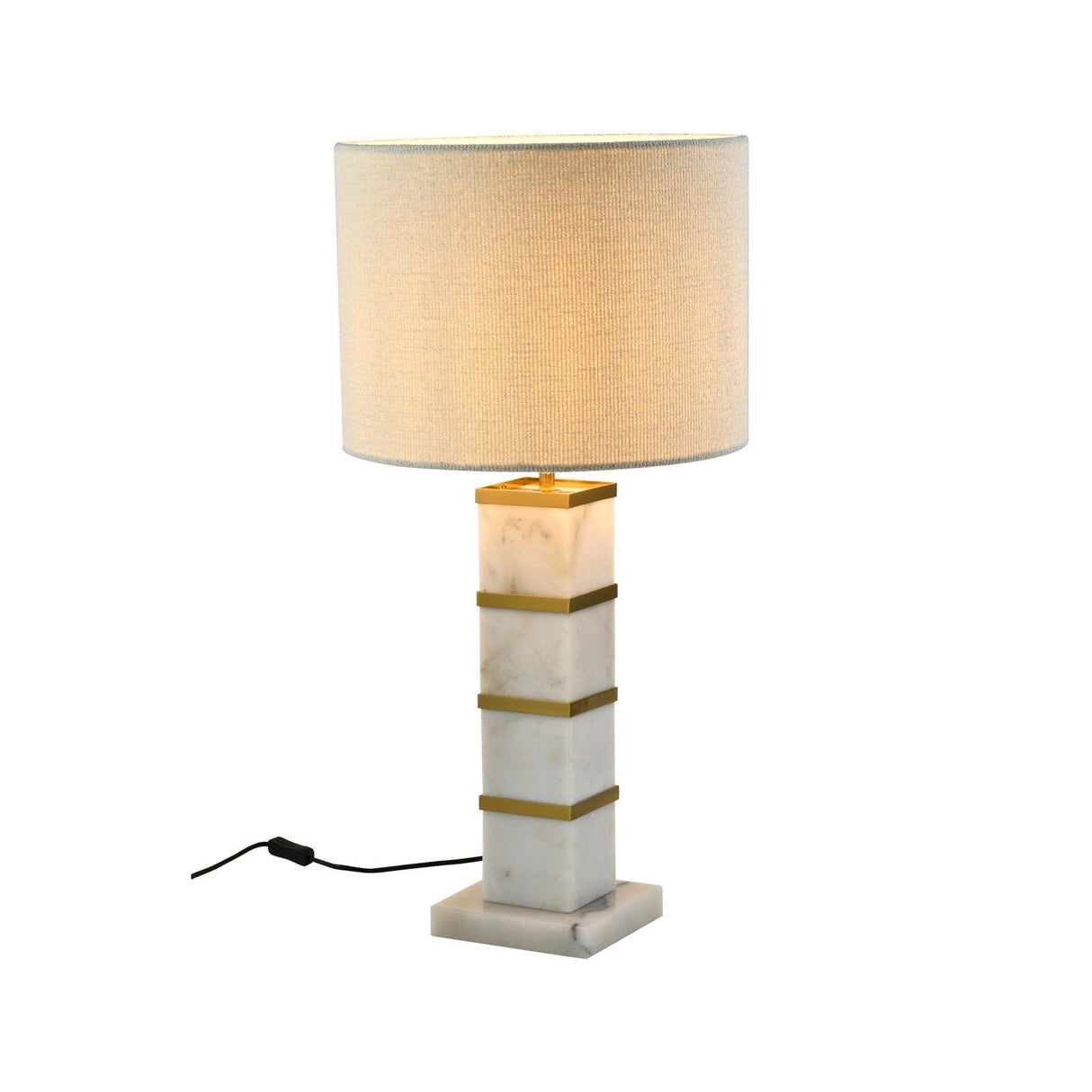 Tischlampe Celinae in weiß aus Marmor mit Lampenschirm, 40x40x79,5 cm von Richmond Interiors – Produktbild 1