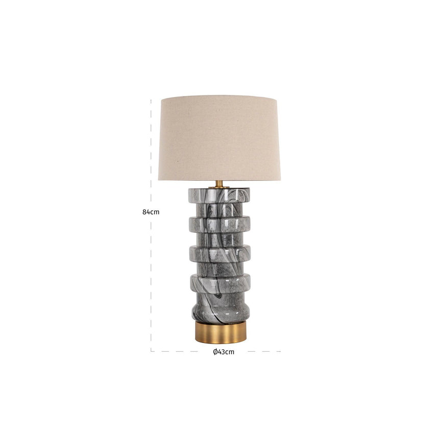 Tischlampe Jaylee in schwarz/weiß aus Eisen und Glas, 43x43x84 cm von Richmond Interiors – Produktbild 3