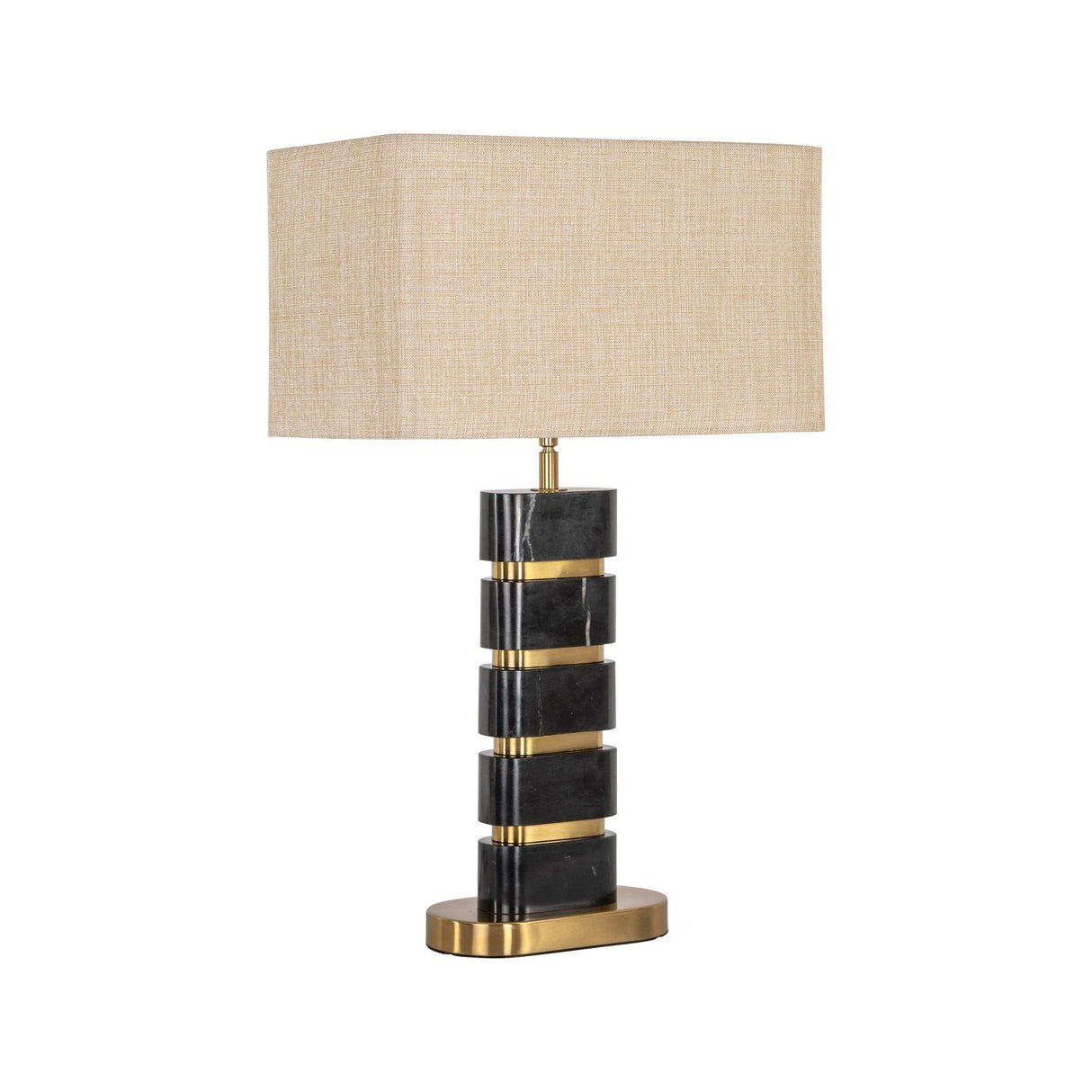 Tischlampe Levina in schwarz/gold aus Marquina-Marmor und Eisen, 40x24x64 cm von Richmond Interiors – Produktbild 1