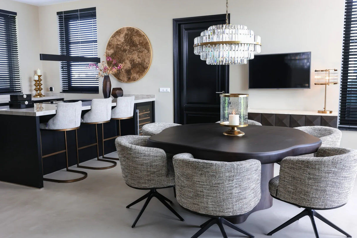 Tischlampe Loiza in brushed gold aus Glas und Eisen, 32x32x64 cm von Richmond Interiors – Produktbild 5