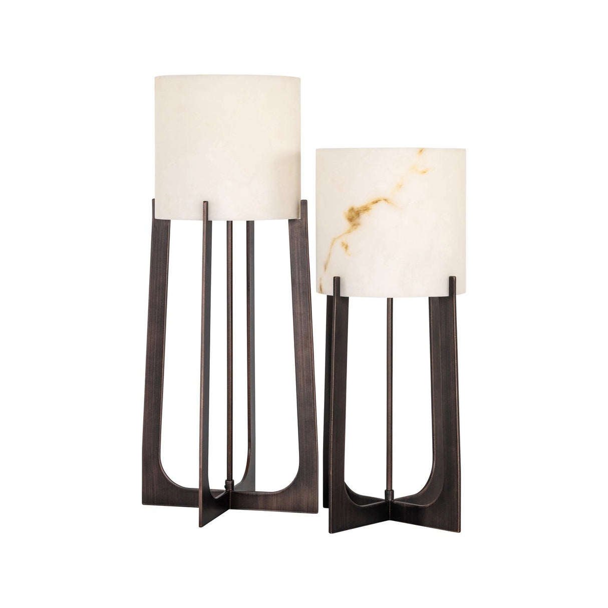 Tischlampe Loura in kupfer aus Eisen und Kunstmarmor, 27,5x27,5x57 cm von Richmond Interiors – Produktbild 4