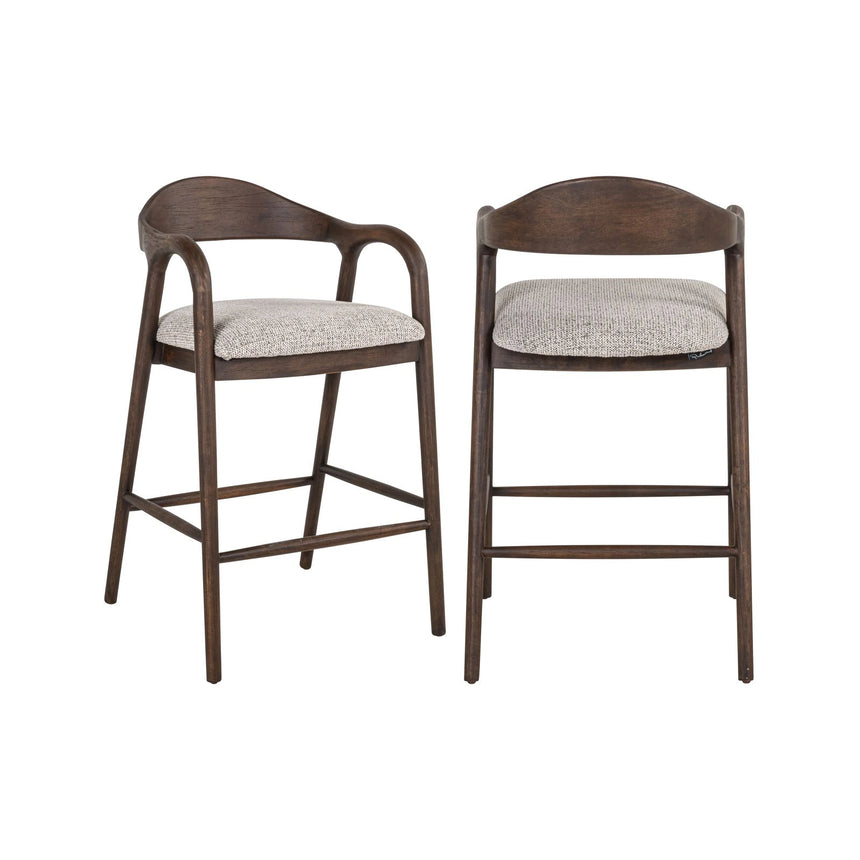 Tresenhocker Mihara mit flammhemmendem Bezug in mocca fancy von Richmond Interiors – Bild 1