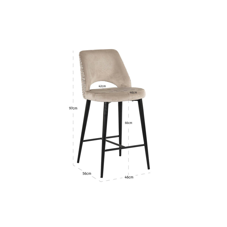 Tresenhocker Tabitha in trendy nature, flammhemmend, 47x56x99 cm von Richmond Interiors – Bild 10