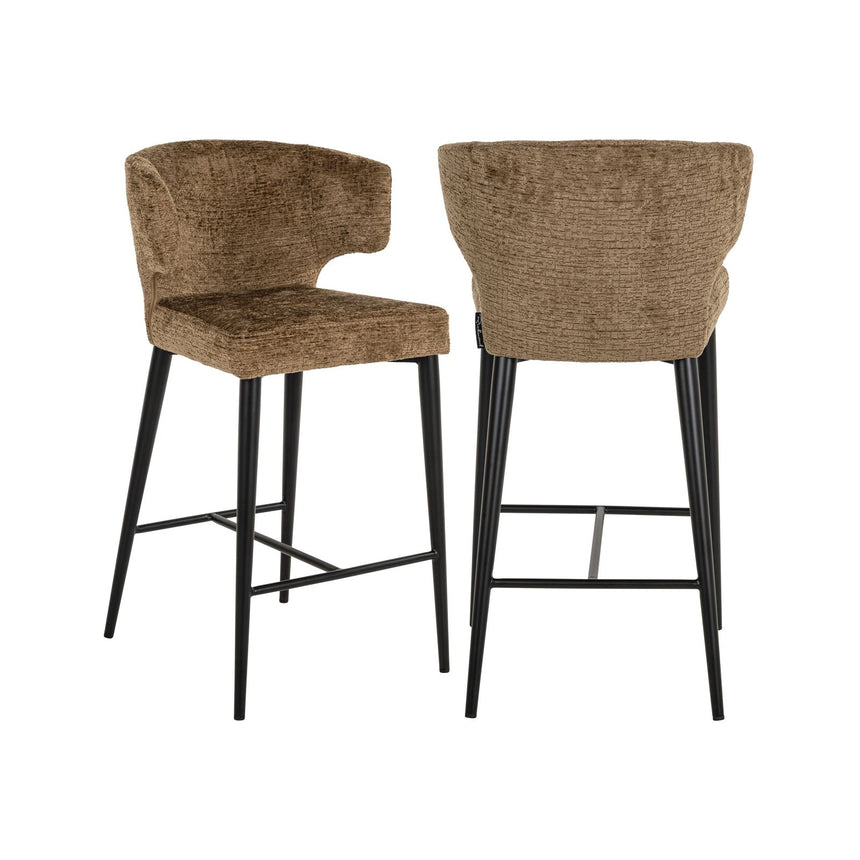 Tresenhocker Taylor in brandy fusion, flammhemmend, 52x54x93 cm von Richmond Interiors – Bild 1