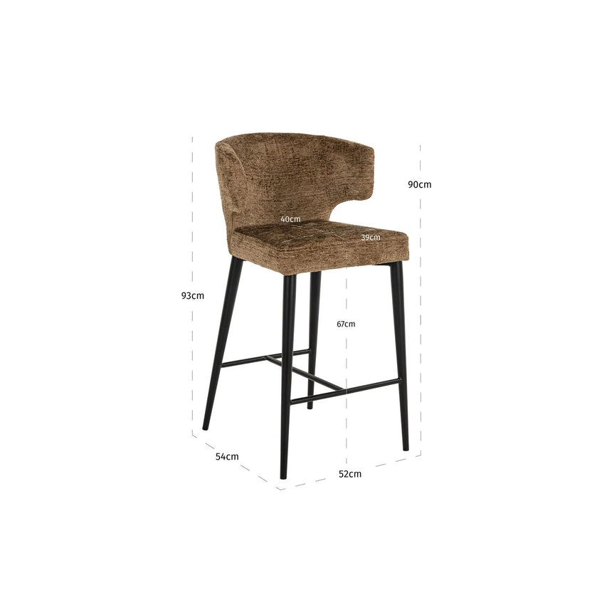 Tresenhocker Taylor in brandy fusion, flammhemmend, 52x54x93 cm von Richmond Interiors – Bild 6
