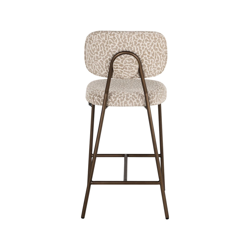 Tresenhocker Xenia in beige leopard als 2er-Set (flammhemmend), 45x53x96 cm von Richmond Interiors – Bild 6