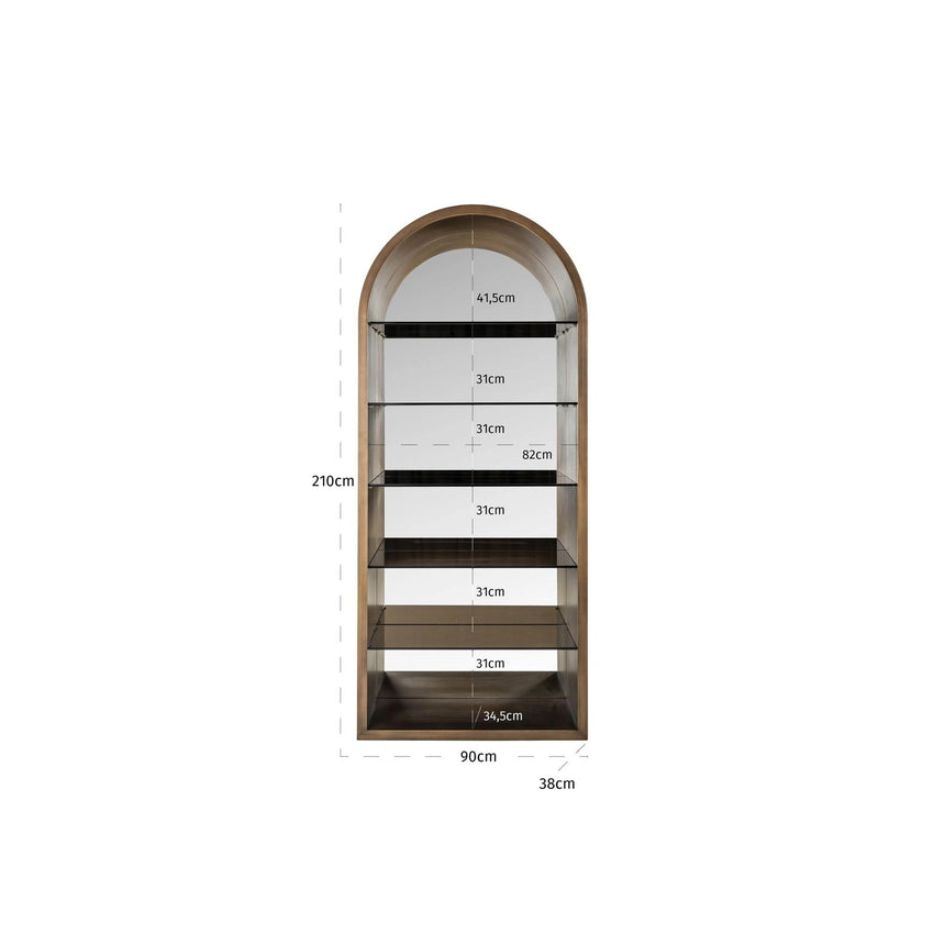 Vitrine Bowic in brushed gold, 90x38x210 cm von Richmond Interiors – Bild 6