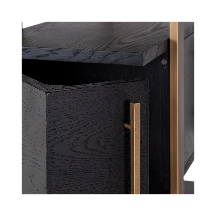 Vitrine Cambon aus Eichenfurnier und Metall in dark coffee, 116x42x200 cm von Richmond Interiors – Bild 10
