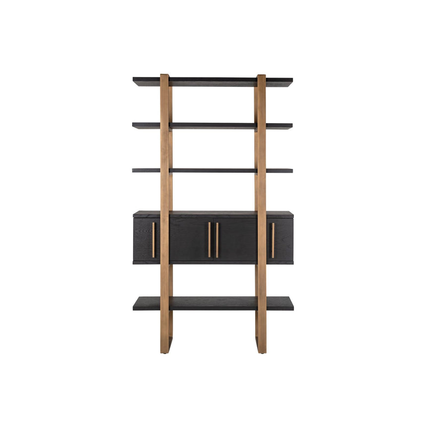 Vitrine Cambon aus Eichenfurnier und Metall in dark coffee, 116x42x200 cm von Richmond Interiors – Bild 4