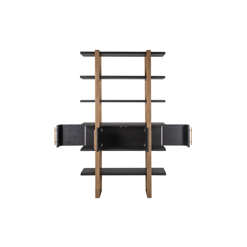 Vitrine Cambon aus Eichenfurnier und Metall in dark coffee, 116x42x200 cm von Richmond Interiors – Bild 5