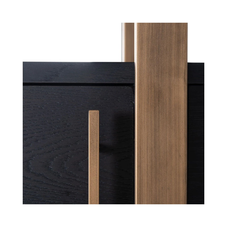 Vitrine Cambon aus Eichenfurnier und Metall in dark coffee, 116x42x200 cm von Richmond Interiors – Bild 6