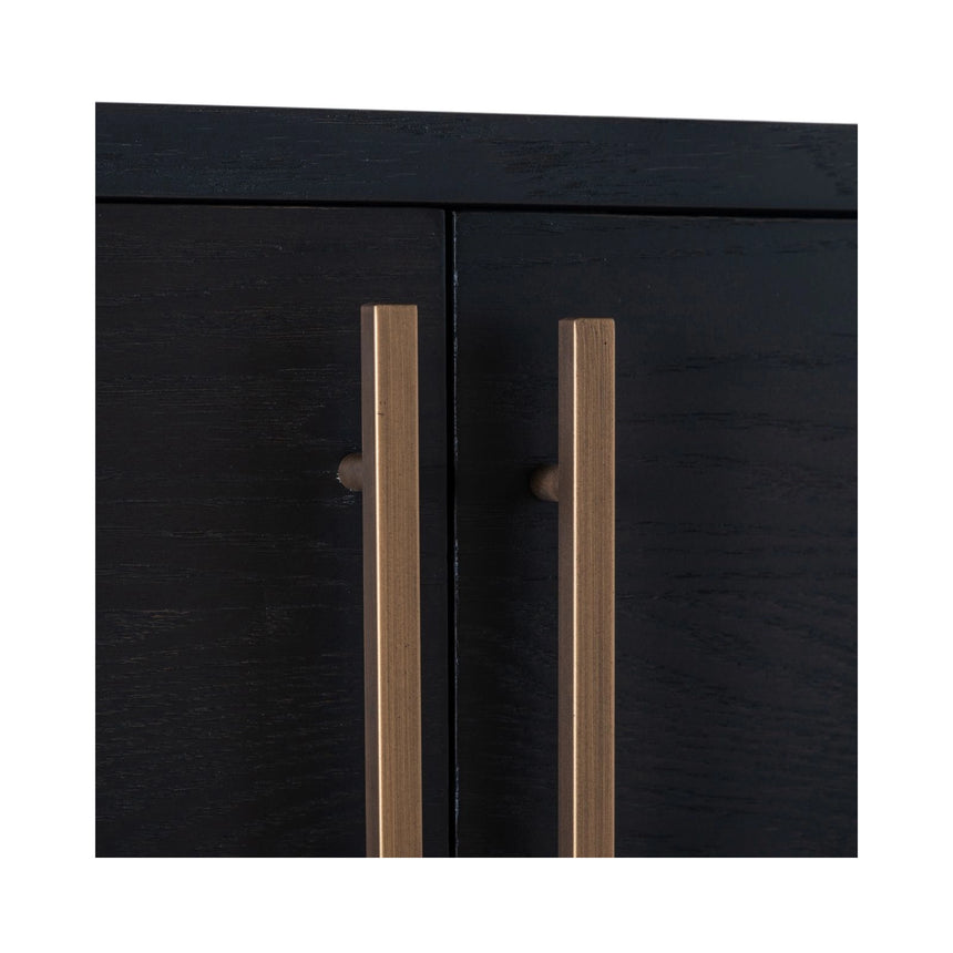 Vitrine Cambon aus Eichenfurnier und Metall in dark coffee, 116x42x200 cm von Richmond Interiors – Bild 7