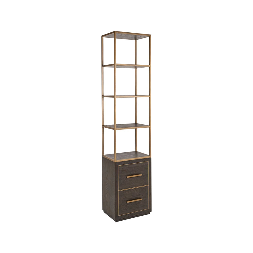 Vitrine Carter klein in braun mit 2 Schubladen, 50x38x220 cm von Richmond Interiors – Bild 1