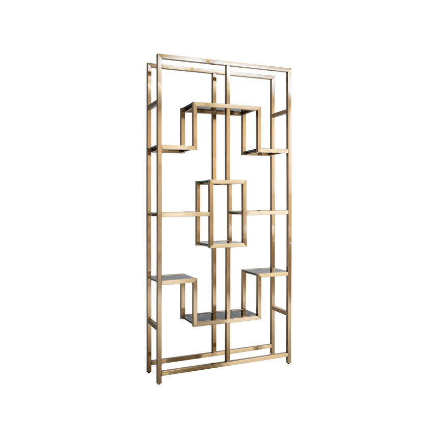 Vitrine Magnus aus Sicherheitsglas und Edelstahl in brushed gold, 108x29x230 cm von Richmond Interiors – Bild 1