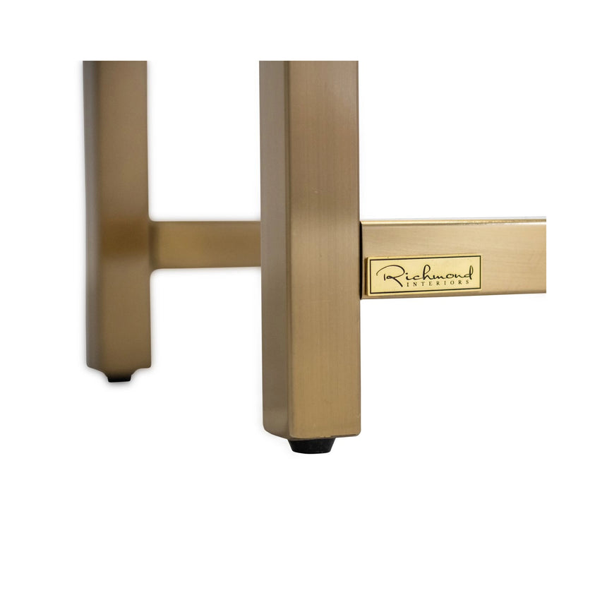 Vitrine Magnus aus Sicherheitsglas und Edelstahl in brushed gold, 108x29x230 cm von Richmond Interiors – Bild 7