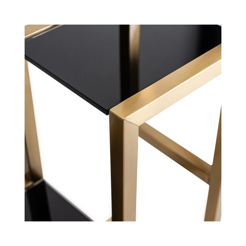 Vitrine Magnus aus Sicherheitsglas und Edelstahl in brushed gold, 108x29x230 cm von Richmond Interiors – Bild 8