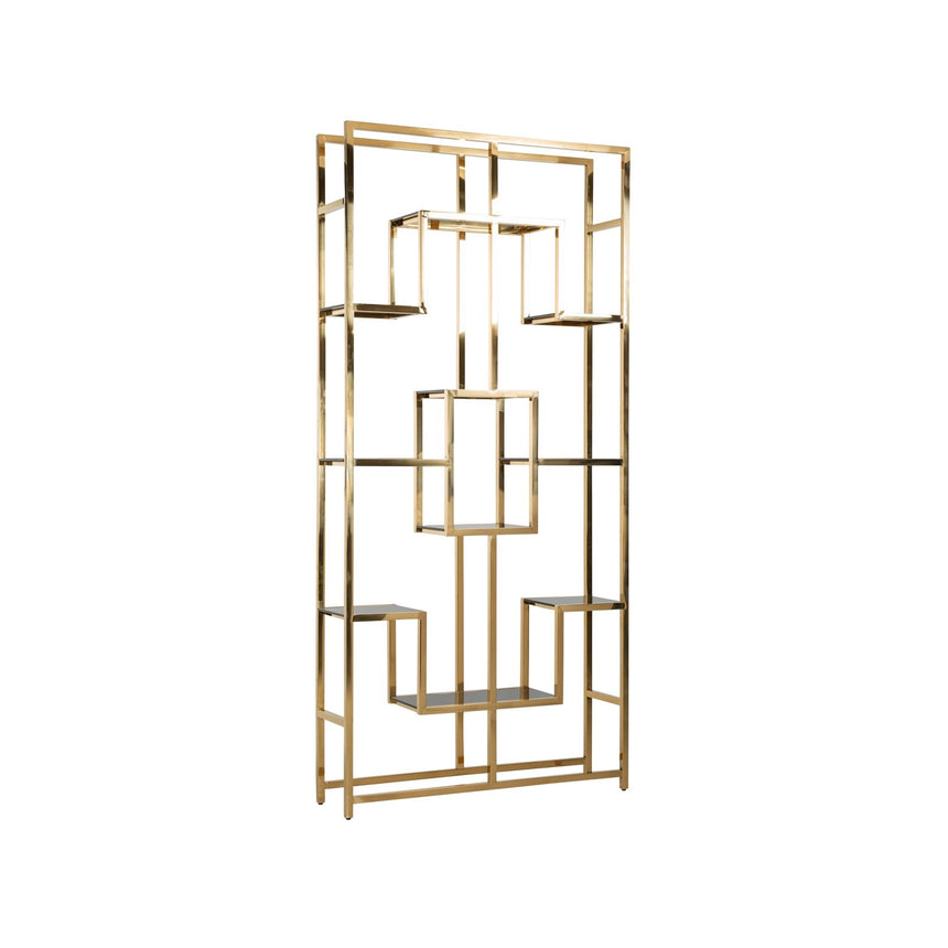 Vitrine Magnus aus Sicherheitsglas und Edelstahl in gold, 108x30x230 cm von Richmond Interiors – Bild 1