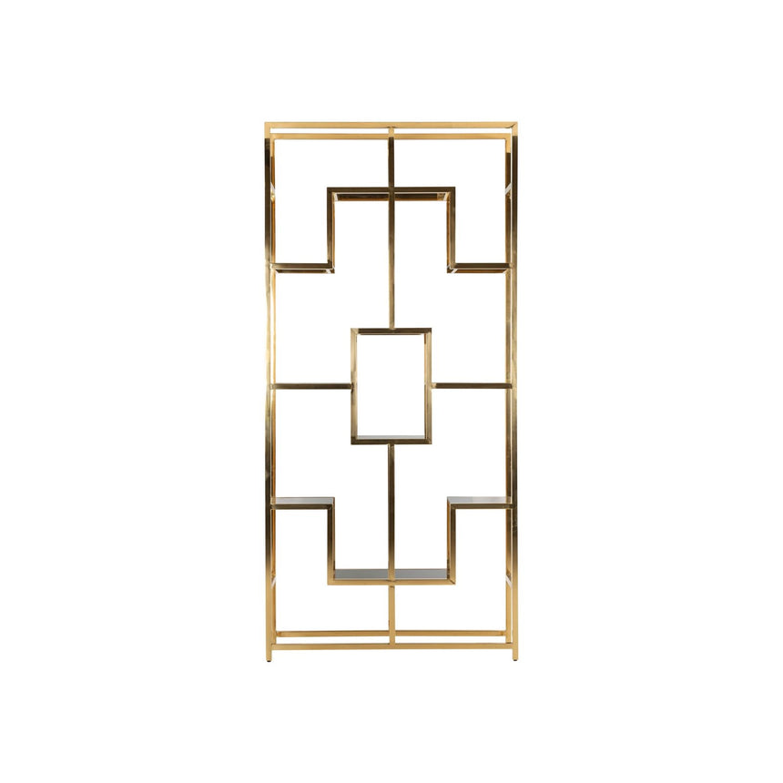 Vitrine Magnus aus Sicherheitsglas und Edelstahl in gold, 108x30x230 cm von Richmond Interiors – Bild 4