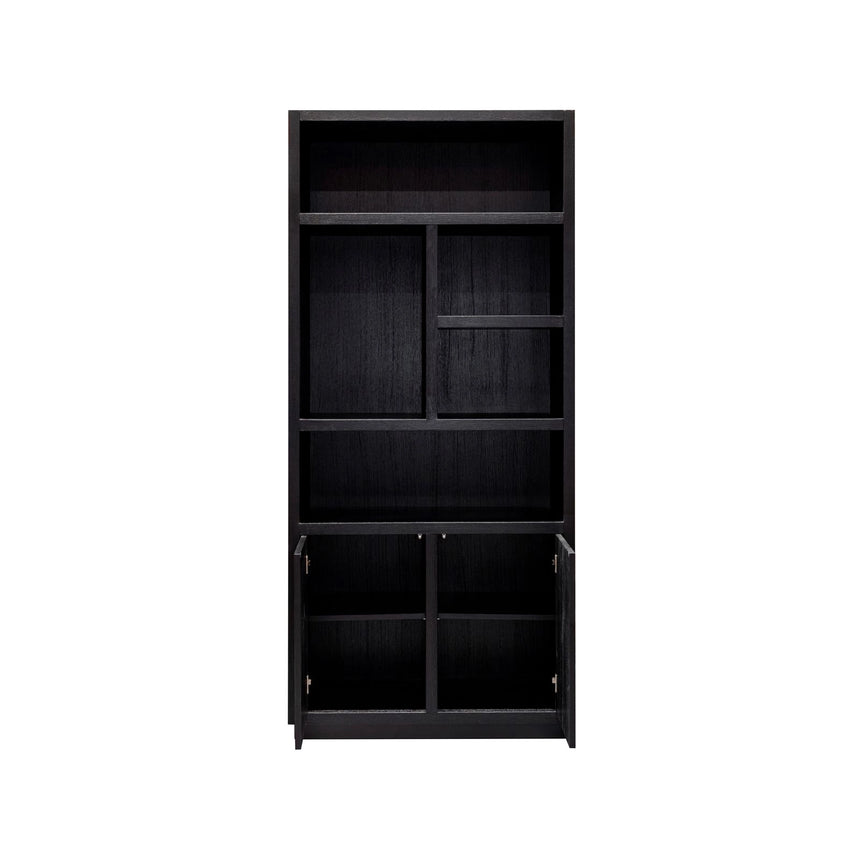 Vitrine Oakura aus Eichenfurnier in schwarz, 100x45x220 cm von Richmond Interiors – Bild 4
