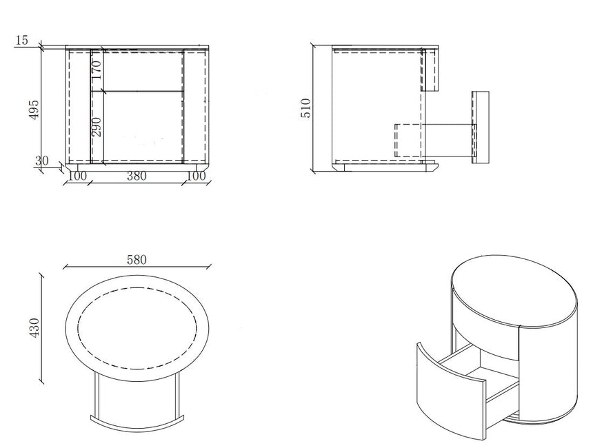 BOLOGNA Nachttisch - ZEN ZONE Furniture