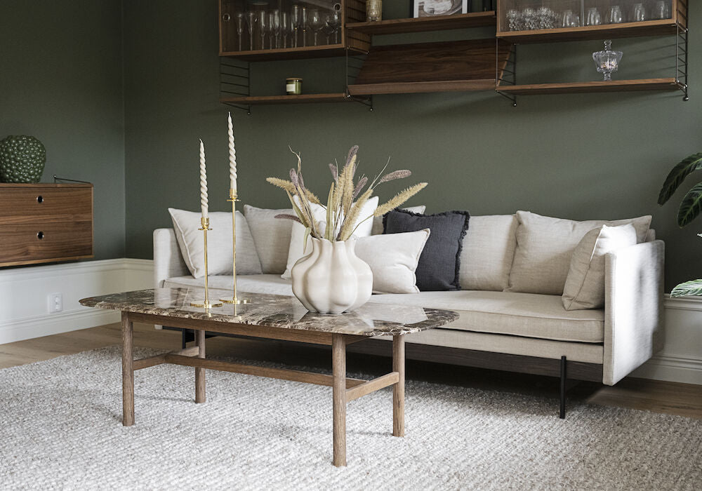 HAMMOND Couchtisch Marmor Braun 135x62x45cm - ZEN ZONE Furniture