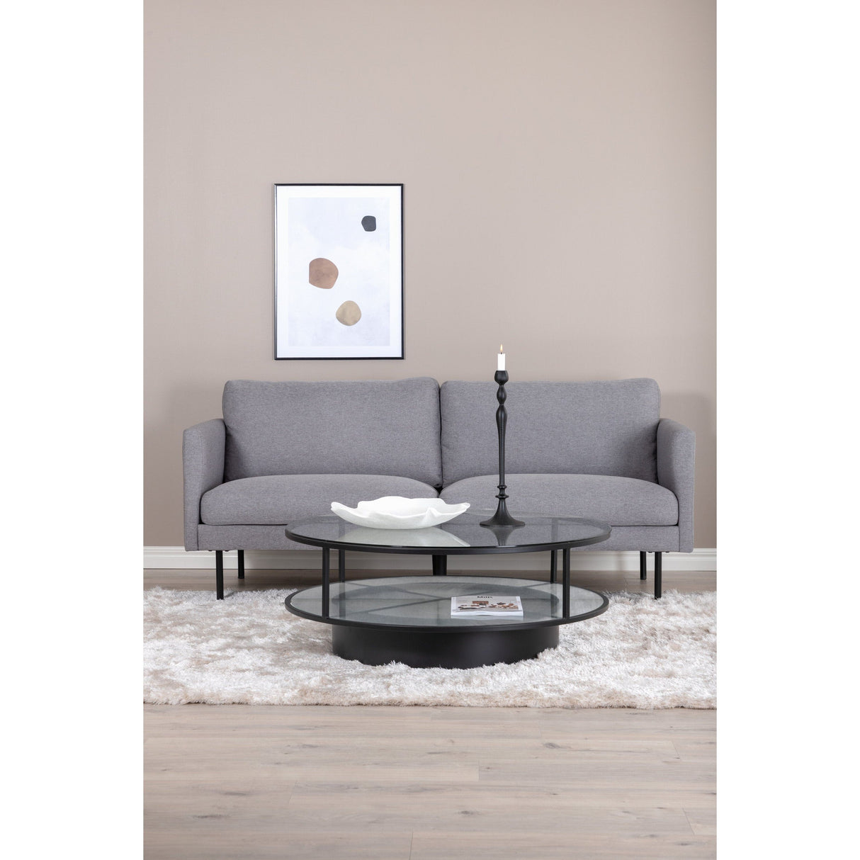 Zoom 2-Sitzer Sofa - Schwarz / Stahlgrau Stoff - ZEN ZONE Furniture