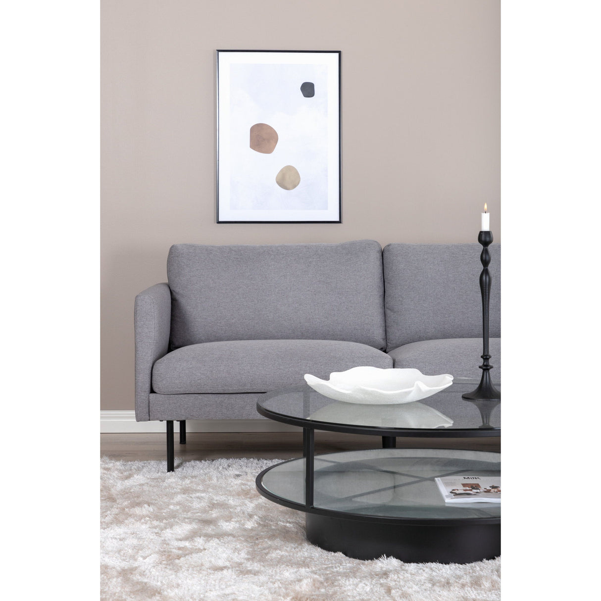 Zoom 2-Sitzer Sofa - Schwarz / Stahlgrau Stoff - ZEN ZONE Furniture