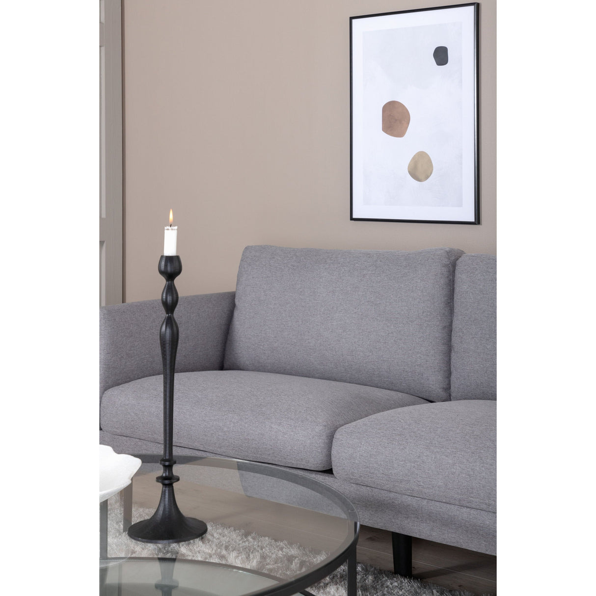 Zoom 2-Sitzer Sofa - Schwarz / Stahlgrau Stoff - ZEN ZONE Furniture