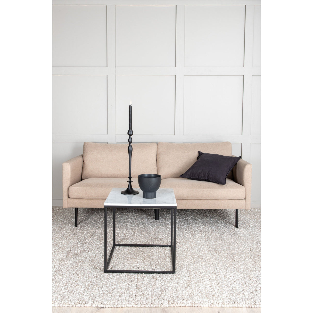 Zoom 2-Sitzer Sofa - Schwarz / Brauner Stoff - ZEN ZONE Furniture