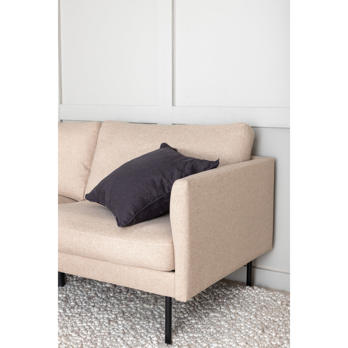 Zoom 2-Sitzer Sofa - Schwarz / Brauner Stoff - ZEN ZONE Furniture