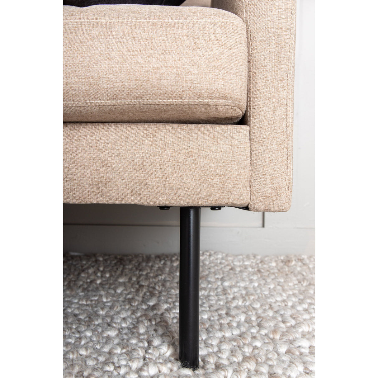 Zoom 2-Sitzer Sofa - Schwarz / Brauner Stoff - ZEN ZONE Furniture