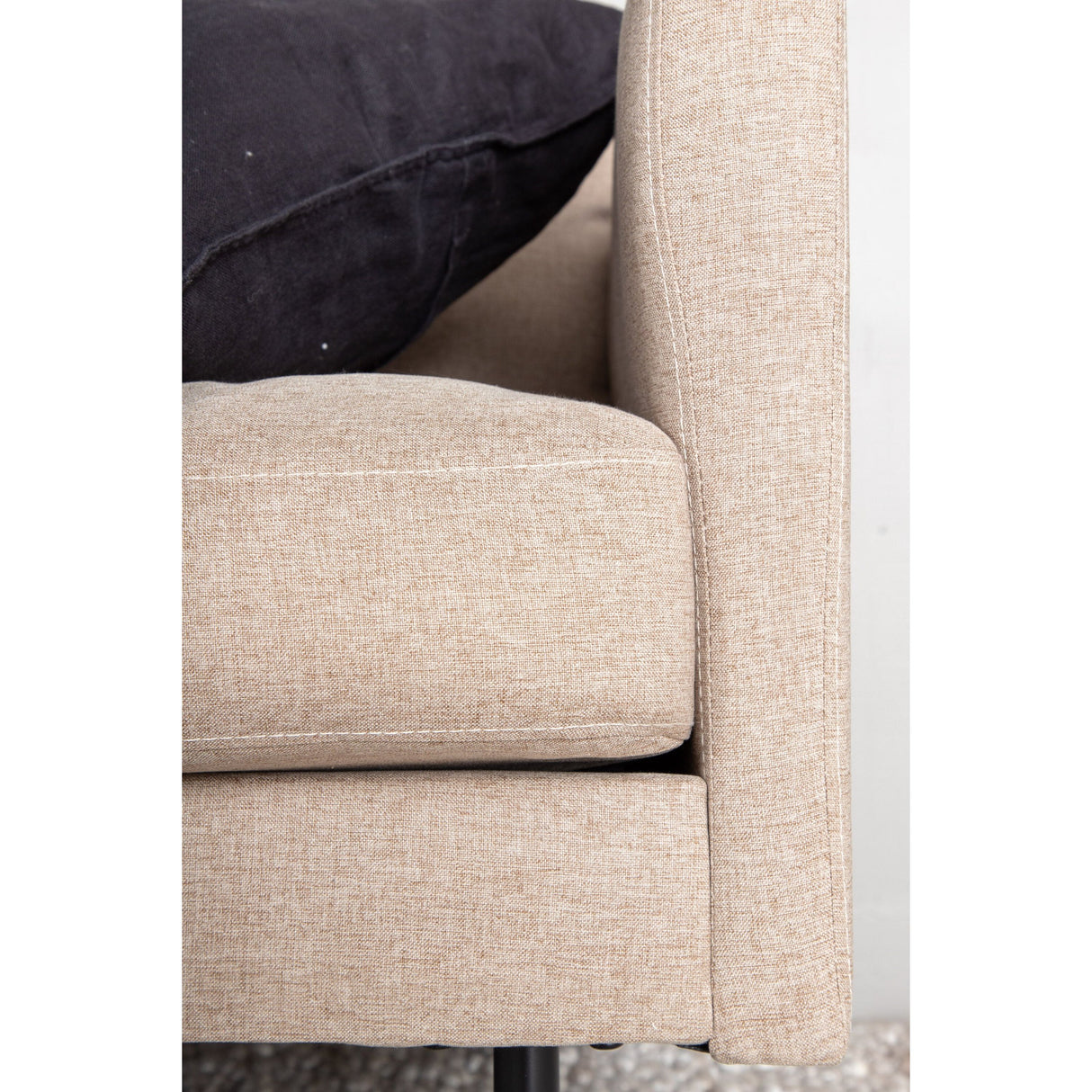 Zoom 2-Sitzer Sofa - Schwarz / Brauner Stoff - ZEN ZONE Furniture