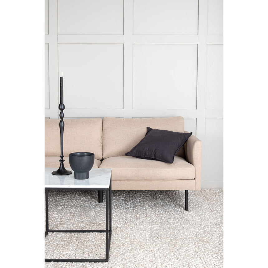 Zoom 2-Sitzer Sofa - Schwarz / Brauner Stoff - ZEN ZONE Furniture